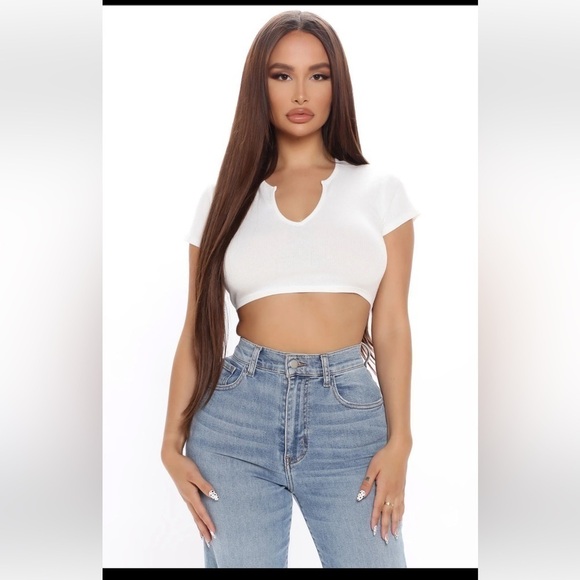 FASHION Nova White Casual Vibes Top. Size M, XL - Picture 2 of 3